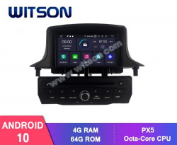 NAVIGATIE ANDROID 10 DEDICATA RENAULT MEGANE 3 / FLUENCE 2009-2016 WITSON W2-RVT5515B PROCESOR PX5 OCTA CORE 64GB 4G RAM ECRAN IPS 7INCH INTERNET 4G WIFI CARKIT BLUETOOTH USB DVD AUTO RADIO GPS WAZE