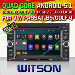 NAVIGATIE ANDROID DEDICATA VW SKODA SEAT WITSON W2-F9245V INTERNET WIFI PROCESOR CORTEX A9 1,6GHZ QUAD-CORE 16GB ECRAN CAPACITIV CARKIT MIRROR LINK MODEL PREMIUM