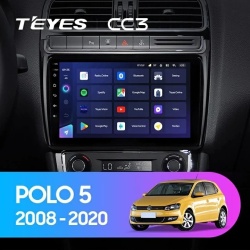 Navigatie Auto Teyes CC3 Volkswagen Polo 5 2008-2020 4+64GB 9" QLED Octa-core 1.8Ghz, Android 4G Bluetooth 5.1 DSP