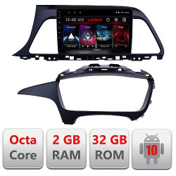 NAVIGATIE CARPAD ANDROID 10 DEDICATA HYUNDAI SONATA 2014-2018 ECRAN CAPACITIV OCTACORE 2GB RAM 32 GB ROM DVR CARKIT BLUETOOTH MIRROR LINK MODEL LENOVO KIT-417+EDT-E509