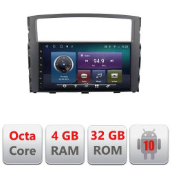 NAVIGAȚIE CARPAD ANDROID 10 DEDICATĂ MITSUBISHI PAJERO 2006-2018 ECRAN 9" CAPACITIV INTERNET 3G WIFI PROCESOR OCTA-CORE 4G RAM 32GB 1,6 GHZ DVR CARKIT BLUETOOTH MIRROR LINK MODEL KIT-452+EDT-E409
