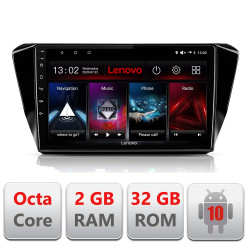 NAVIGATIE CARPAD ANDROID 10 DEDICATA SKODA SUPERB 3 ECRAN CAPACITIV OCTACORE 2GB RAM 32 GB ROM DVR CARKIT BLUETOOTH MIRROR LINK MODEL LENOVO KIT-932+EDT-E510