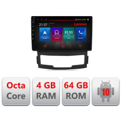 NAVIGATIE CARPAD ANDROID 10 DEDICATA SSANGYONG KORANDO 2011-2013 ECRAN CAPACITIV OCTACORE 4GB RAM 64 GB ROM DVR CARKIT BLUETOOTH MIRROR LINK MODEL LENOVO KIT-159+EDT-E509-PRO
