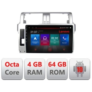 NAVIGATIE CARPAD ANDROID 10 DEDICATA TOYOTA LAND CRUISER J200 2014-2016 ECRAN CAPACITIV OCTACORE 4GB RAM 64 GB ROM DVR CARKIT BLUETOOTH MIRROR LINK MODEL LENOVO KIT-065+EDT-E510-PRO