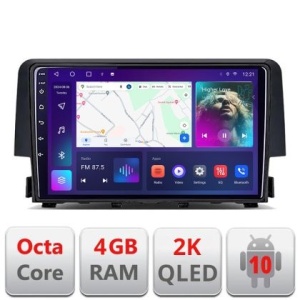Navigatie Honda Civic 2016-2020 C-669 Android Octa Core Ecran 2K QLED GPS 4G 4+32GB 360 KIT-669+EDT-E409-2K - Img 1