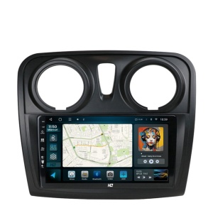 Navigatie HUB64 Dacia Logan / Sandero, 4GB RAM, Android 13, Quadcore, DSP, GPS, Wi-FI, Carplay, Android Auto, USB, Bluetooth, Waze, Touchscreen, 9 inch