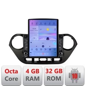 Navigatie Hyundai I10 2013-2019 G-HY38 ecran tip TESLA 9.7" cu Android Radio Bluetooth Internet GPS WIFI 4+32GB DSP 4G KIT-HY38+EDT-E709 - Img 1