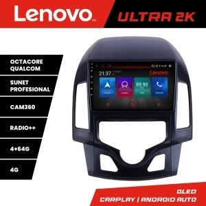 Navigatie Hyundai I30 2009-2012 clima automata Lenovo Kit-I30AUTOMATIC 8 core QLED Qualcomm 4+64 360 Android Waze USB Navigatie Internet Youtube Rad KIT-i30automatic+ULTRA-9-4+64