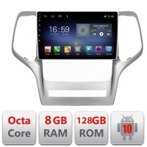 Navigatie Jeep Gran Cherokee 2011-2013 F-grche Octa Core cu Android Radio Bluetooth Internet GPS WIFI DSP 8+128GB 4G KIT-grche+EDT-E609
