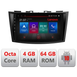 NAVIGATIE LENOVO ANDROID 10 DEDICATA SUZUKI SWIFT 2010-2017 ECRAN CAPACITIV OCTACORE 4GB RAM 64 GB ROM DVR CARKIT BLUETOOTH MIRROR LINK MODEL LENOVO KIT-179+EDT-E509-PRO