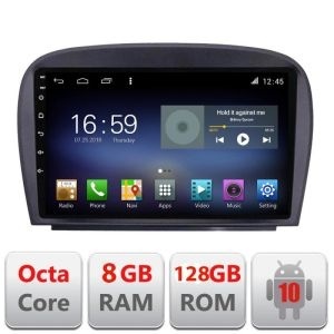 Navigatie Mercedes SL W230 2004-2011 F-w230 Octa Core cu Android Radio Bluetooth Internet GPS WIFI DSP 8+128GB 4G KIT-w230+EDT-E609