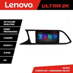Navigatie Seat Leon MIB Quad Core Lenovo Kit-306 8 core QLED Qualcomm 4+64 360 Android Waze USB Navigatie Internet Youtube Radio KIT-306+ULTRA-9-4+64