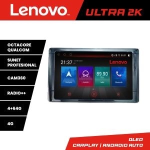 Navigatie Toyota 2DIN Lenovo Kit-TY2DIN 8 core QLED Qualcomm 4+64 360 Android Waze USB Navigatie Internet Youtube Radio KIT-TY2DIN+ULTRA-9-4+64