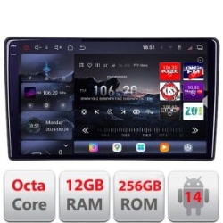 Navigatie universala 2din-2 8 core QLED 2K 12+256GB 360 Android Waze USB Navigatie Internet Youtube Radio Edotec KIT-2din-2+EDT-E809-2K