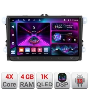 Navigatie VW Edotec Incell 9 inch 1K 4+64 carplay android auto radio internet Wifi 5Ghz EDT-E205-RK