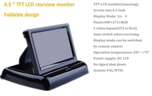 Pachet Asistenta La Parcare Cu Monitor Video Auto Rabatabil Lcd 4,3 Inch Si Camera Marsarier Universala - Img 3