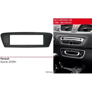 Rama Adaptoare 1DIN Dedicata RENAULT Scenic III (JZ) 2009-2016, Grand Scenic II (JZ) 2012-2016 Connects2 CT24RT10 Gri antracit