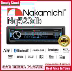 Receiver Nakamichi NQ523BD 1DIN cu USB si bluetooth DSP Multi-Color 4X50W max 3 preuout 2V App control (Android, IOS)