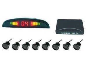 Set senzori de parcare cu afisaj si semnal acustic fata-spate cu 8 senzori Carguard SP005
