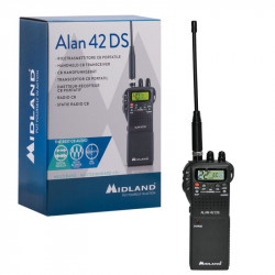 Stație radio CB portabilă Midland Alan 42 DS, Squelch automat digital, 4W, 12V, Dual Watch, cod C1267
