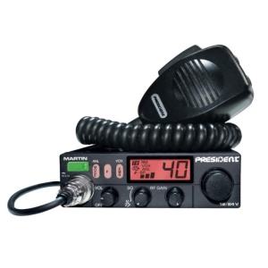 Statie Radio CB President MARTIN ASC ,Roger Beep, Scan, ANL Filter, 4W, 12V/24V cu Display multicolor