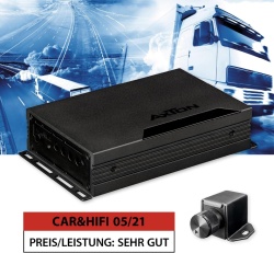 AXTON AT101 - Amplificator puternic pentru camion cu 1 canal, 24V, amplificator digital mono clasa D, amplificator de bas pentru camioane și autorulote, cu sursă de alimentare integrată de 24 volți, 1 x 230W / 400W