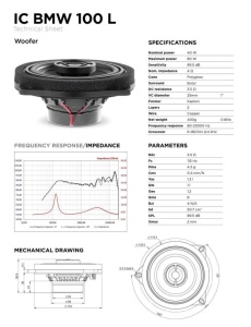 Difuzoare coaxiale dedicate BMW MINI Focal IC BMW 100L 5″ 100mm 4 Ω Putere 40 W RMS