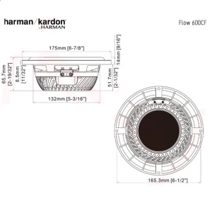 Sistem de difuzoare auto cu 2 căi harman/kardon FLOW 600CF 6,5 inchi (165 mm) Putere 120W RMS 360W Max cu rețea crossover