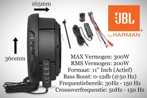 JBL BASSPRO HUB SUBWOOFER AMPLIFICAT DE 11″ (27.9CM), 200W RMS INSTALARE  LA ROATA DE REZERVA