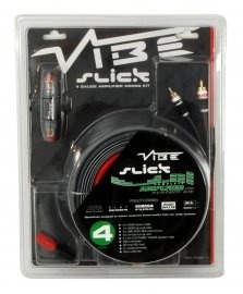 Kit De Cabluri Subwoofer Pentru Instalare Amplificator Auto VIBE cablu alimentare de 5 m 4AWG cu sectiunea de 20 mmp cablu masa negru de 1 m 4AWG cablu RCA dublu ecranat de 5 m