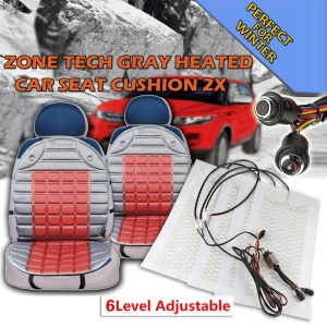 Kit Incalzire In Scaune Auto Carbon Buton Rotativ 6 Trepte Cromat LUXURY RED - Leduri rosii - Pozitii Montaj Profesional In Toata Tara ! (per scaun)