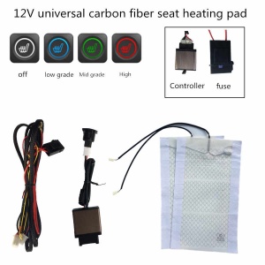 Kit Incalzire In Scaune Auto Universal Carbon Buton Patrat Push Slim 3 Trepte RGB Montaj Profesional In Toata Tara!