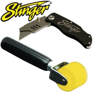 Kit instalare material insonorizant Stinger  RKINSTALL compus din rola aplicare material insonorizant si cutit tip briceag