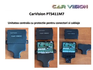 Kit senzori parcare OEM LOOK cu display LED si INELE ADAPTOARE PENTRU MONTARE UNGHIULARA PTS411M7 CarVision