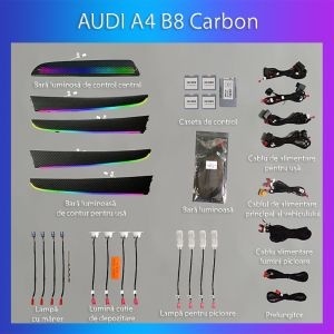 Lumini ambientale dedicate Audi A4 B8 2009-2016 set complet control telefon sau sistem original - Img 3