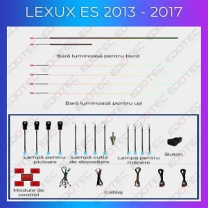Lumini ambientale dedicate Lexus ES 2013-2017 set complet control telefon sau sistem original