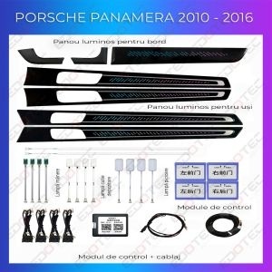 Lumini ambientale dedicate Porsche Panamera 2010-2016 set complet cu trimuri control telefon sau sistem original