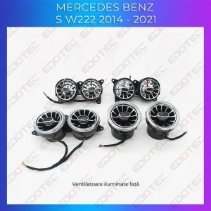 Lumini Ambientale dedicate ventilatoare fata Mercedes Clasa S W222 sistemul original sau telefon AMB-ME-W222-01
