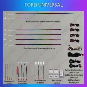 Lumini ambientale FORD Universal set complet control telefon sau sistem original AMB-FD-UNIVERSAL