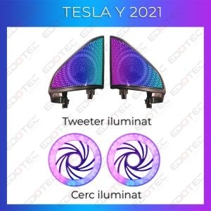 Lumini ambientale Tesla Model Y 2021 tweeter iluminat control telefon AMB-TSL-Y-2021-TWEETER