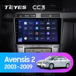 NAVIGATIE AUTO TEYES CC3L TOYOTA AVENSIS 2 2003-2009 4+64GB 9" IPS OCTA-CORE 1.6GHZ, ANDROID 4G BLUETOOTH 5.1 DSP