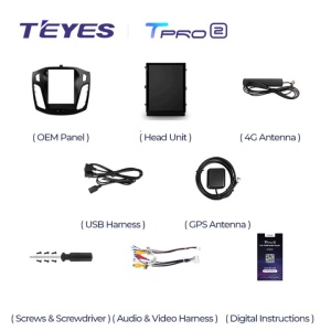 NAVIGATIE AUTO TEYES TIP TESLA TPRO 2 FORD FOCUS 3 2010-2018 4+64GB 9.7" QLED OCTA-CORE 1.8GHZ ANDROID 4G BLUETOOTH 5.1 DSP