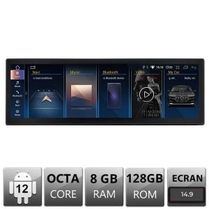 Navigatie BMW Seria 5 E60 2006-2012 cu ecran CIC Android ecran 14.9" 8+128 4G BT camere 360 bm-11-e60 12.3+CIC-14.9-8+129