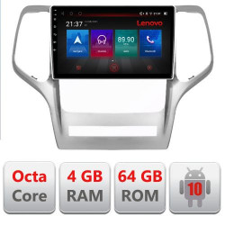 NAVIGATIE CARPAD ANDROID 10 DEDICATA JEEP GRAND CHEROKEE 2010-212 ECRAN CAPACITIV OCTACORE 4GB RAM 64 GB ROM DVR CARKIT BLUETOOTH MIRROR LINK MODEL LENOVO KIT-grche+EDT-E509-PRO