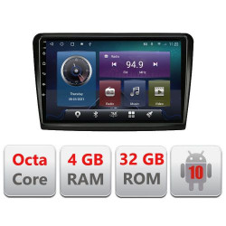 NAVIGATIE CARPAD ANDROID 10 DEDICATA SKODA SUPERB 2 ECRAN 9" CAPACITIV INTERNET 3G WIFI PROCESOR OCTA CORE 4G RAM 32GB 1,6 GHZ DVR CARKIT BLUETOOTH MIRROR LINK MODEL KIT-SUPERB2+EDT-E410