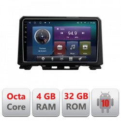 NAVIGATIE CARPAD ANDROID 10 DEDICATA SUZUKI JIMNY 2018-,ECRAN 9" CAPACITIV INTERNET 3G WIFI PROCESOR CORTEX A9 OCTA CORE 2G RAM 32GB 1,6 GHZ DVR CARKIT BLUETOOTH MIRROR LINK MODEL KIT-JIMNY+EDT-E409