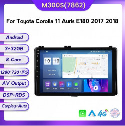 NAVIGATIE CARPAD ANDROID DEDICATA TOYOTA COROLLA 11 AURIS E180 2016-2019 ECRAN IPS 9" INTERNET WIFI SIM 4G PROCESOR OCTA CORE 3GB RAM 32GB MEMORIE SSD SUNET DSP DVR CARKIT BLUETOOTH CARPLAY ANDROID AUTO COOLER RACIRE MODEL KIT-AURIS+EDT-M300