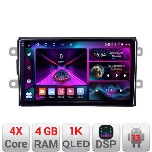 Navigatie Dacia dupa 2012 A-Dacia 4+64 InCell Display 1K Android Waze USB Navigatie Internet Youtube Radio KIT-Dacia+EDT-E209-RK