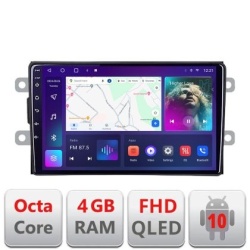Navigatie Dacia dupa 2012 B-Dacia Android Ecran QLED octa core 4+64 carplay android auto KIT-Dacia+EDT-E309V3 KIT-Dacia+EDT-E309V3