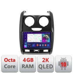 Navigatie Dacia Duster 2012-2019 C-157 Android Octa Core Ecran 2K QLED GPS 4G 4+32GB 360 KIT-157+EDT-E409-2K KIT-157+EDT-E409-2K